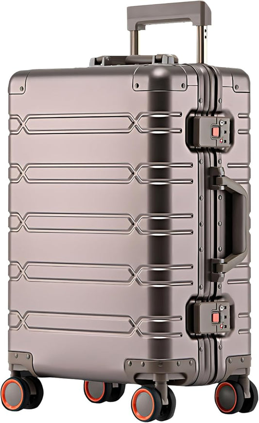 WEICHEN All Aluminum Magnesium 29 Inch Large Luggage with Spinner Wheels, Hard Case Large Suitcase Heavy Duty Aluminum Checked Luggage with TSA Lock