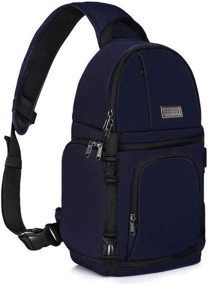MOSISO Camera Sling Bag, DSLR/SLR/Mirrorless Camera Backpack Case Shockproof Photography Backpack with Tripod Holder & Removable Modular Inserts Compatible with Canon/Nikon/Sony/Fuji
