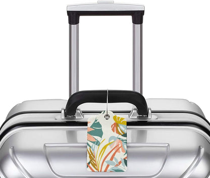 2 Pcs Boho Foliage Botanical Luggage Tag for Suitcases, Cruise Ship Essential Travel Gift for Men Women Couples, Honeymoon Anniversary Travel Boho Decor Bag, Funny Christmas Birthday Gifts