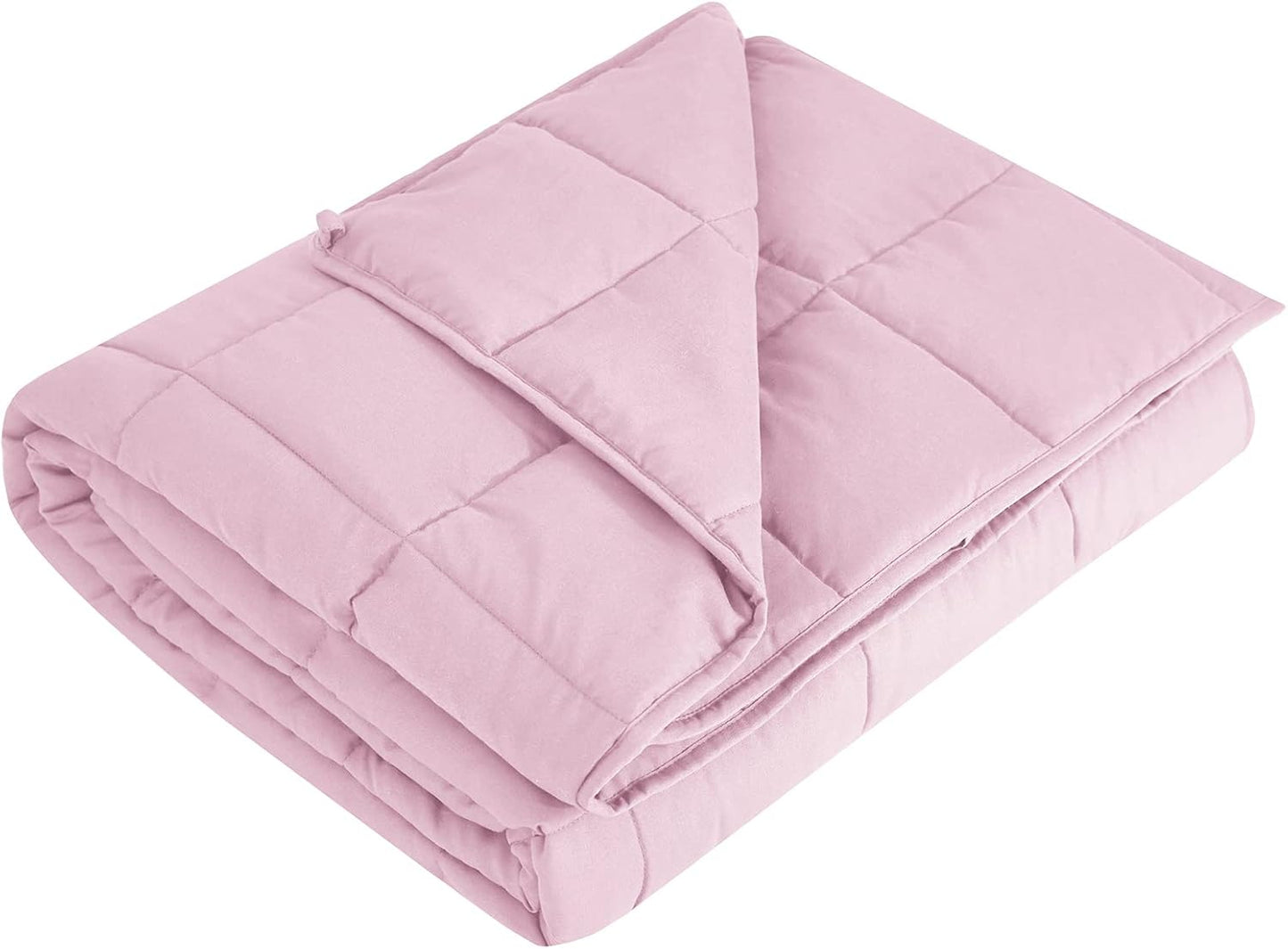 L'AGRATY Weighted Blanket - 60"x80" 20lbs Cooling Breathable Heavy Blanket Microfiber Material with Glass Beads Big Blanket for Adult All-season Summer Fall Winter Soft Thick Comfort Blanket