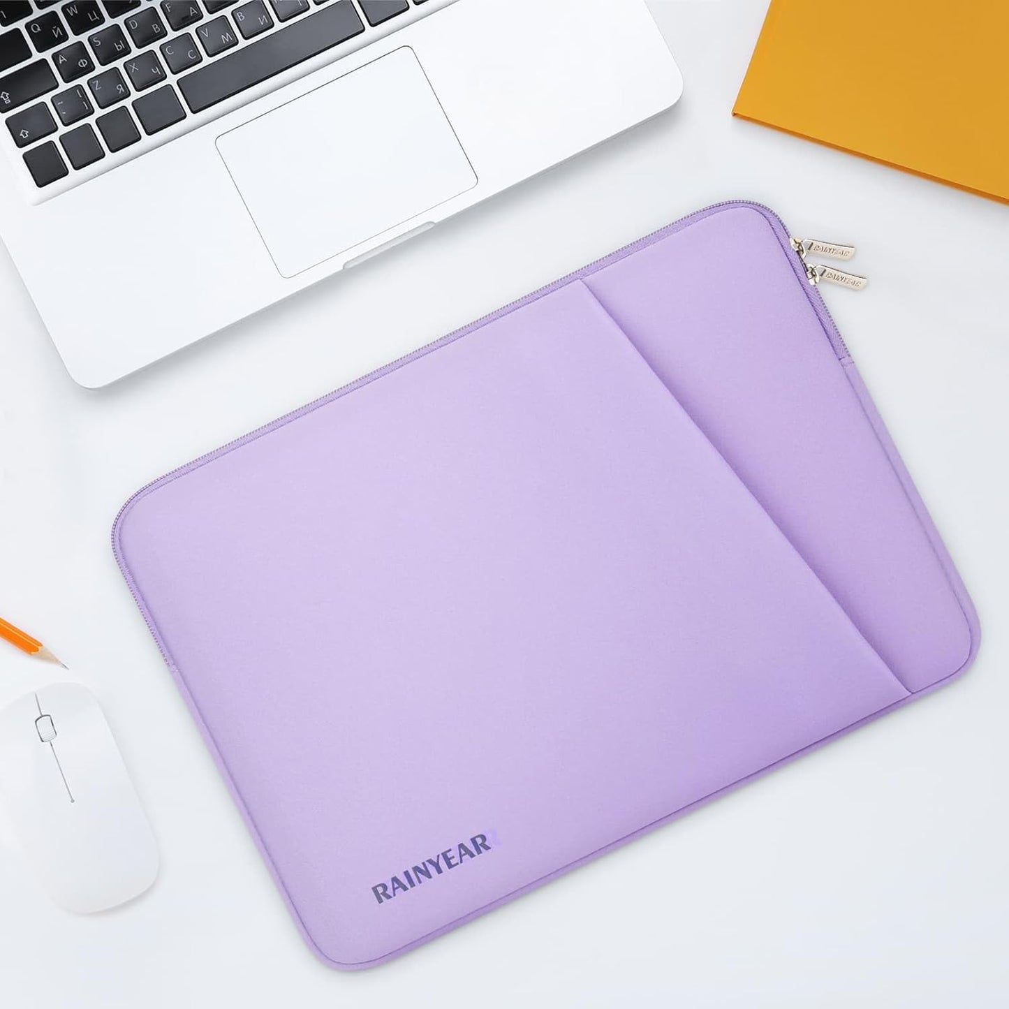 RAINYEAR Laptop Sleeve Case with Front Pocket, 11-13 Inch Protective Portable Case with Front Pocket, Briefcase Laptop Bag Cover Compatible with MacBook Air/Pro, HP, Dell, Lenovo, Acer, Purple