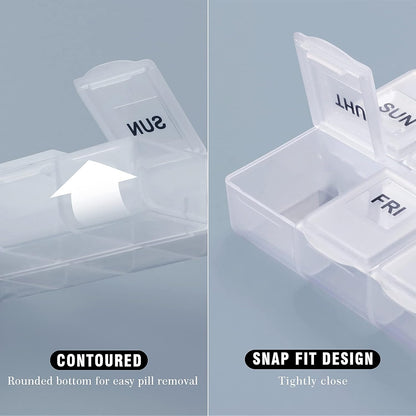 Serfeymi Weekly Pill Organizer 3 Pack Medicine Organizer Travel Pill Box 7 Day Pill Case for Purse Pill Container Pill Holder Daily Pill Boxes Organizer for Medication, Vitamin, Supplement