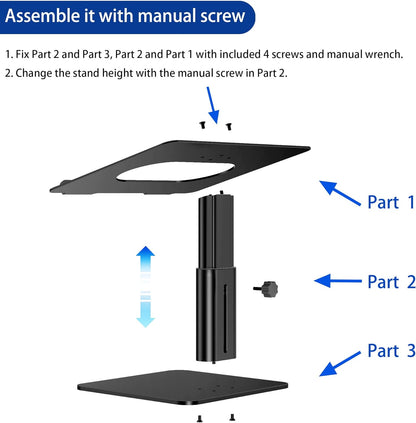BESIGN LSX6N Laptop Stand, Ergonomic Adjustable Notebook Riser Holder, Computer Stand Compatible with Air, Pro, Dell, HP, Lenovo More 10-15.6" Laptops, Black