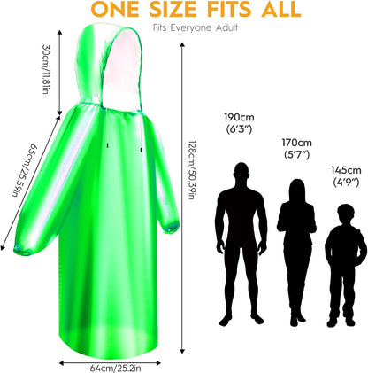 Bruvoalon 6 & 20 Pack Disposable Rain Ponchos for Adults/Youth, Waterproof PE Raincoats with Drawstring, Camping/Emergency