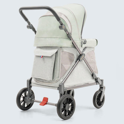 Familidoo Q1 Multi-Use Kids Wagon Stroller – Foldable, Lightweight & All-Terrain for Kids & Pets – 5-Point Safety Harness, Rain Cover & Compact Travel Design – Supports Up to 132 lbs (Sage Green)