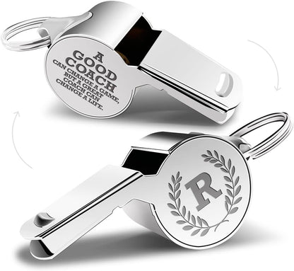 Letters Coach Gifts, Whistle for Coaches, Whistle Emergency, Thank You Coach Gifts, Coaches Whistle with Lanyard Cheer Coach Gift for Men Women Teachers Referees School Sports Coach Outdoor, Letter R