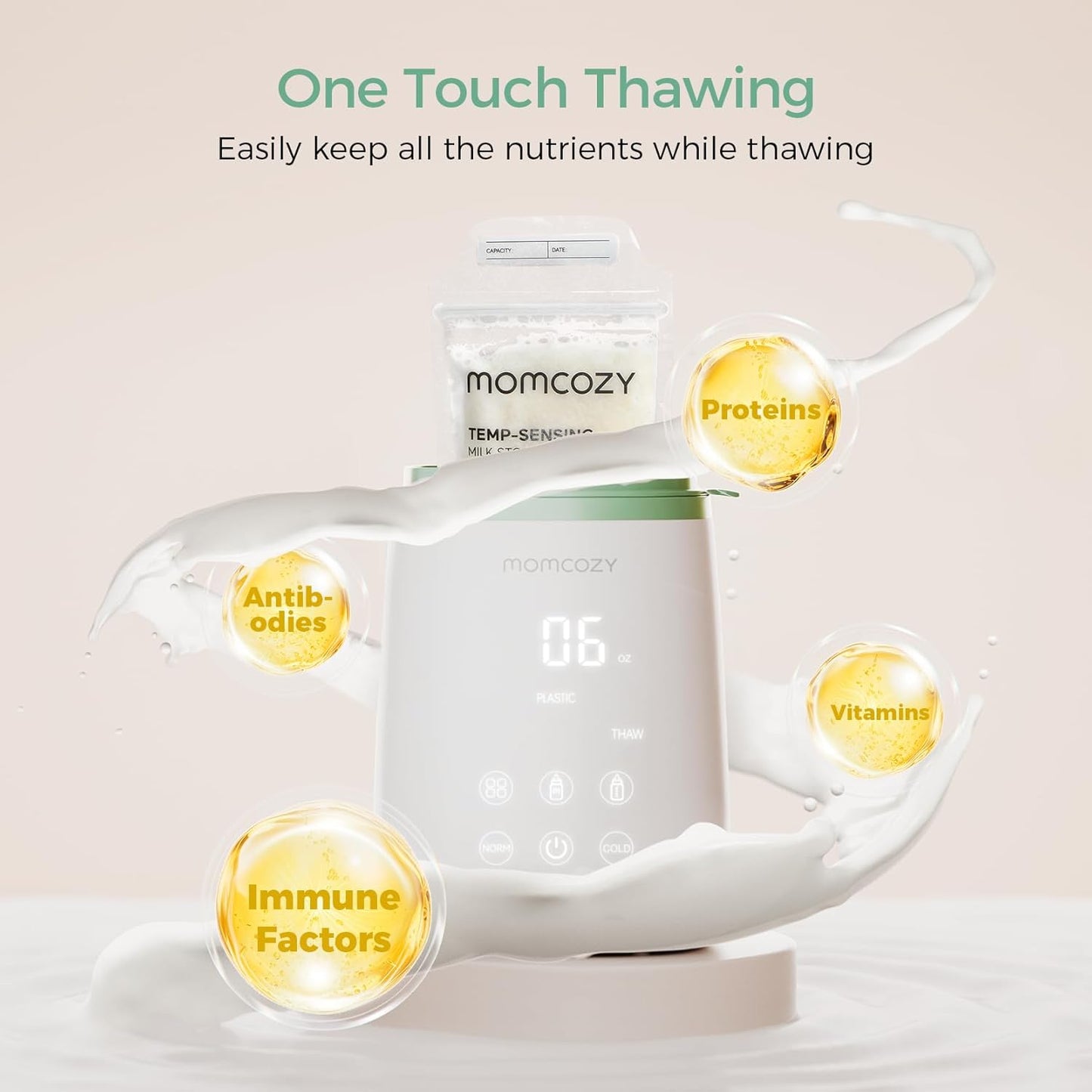 Momcozy Bottle Warmer, Fast Bottle Warmers for All Bottles with Timer, Accurate Temperature Control and Automatic Shut-Off, Multifunctional Bottle Warmer for Breastmilk