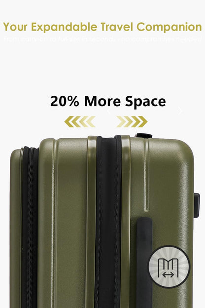 HotWay 28 Inch Expandable Front Opening Checked Luggage with Cup Phone Holder and USB Port, Lightweight Hardshell Suitcase with Wheels and TSA Aproved Locks