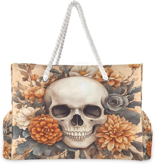 senya Large Beach Bags Totes Canvas Tote Shoulder Bag Soft Wave Water Resistant Bags for Gym Travel Daily Ocean