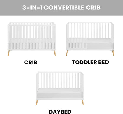 Oxford Baby Cozy Nest Convertible Island Crib, Snow White/Natural