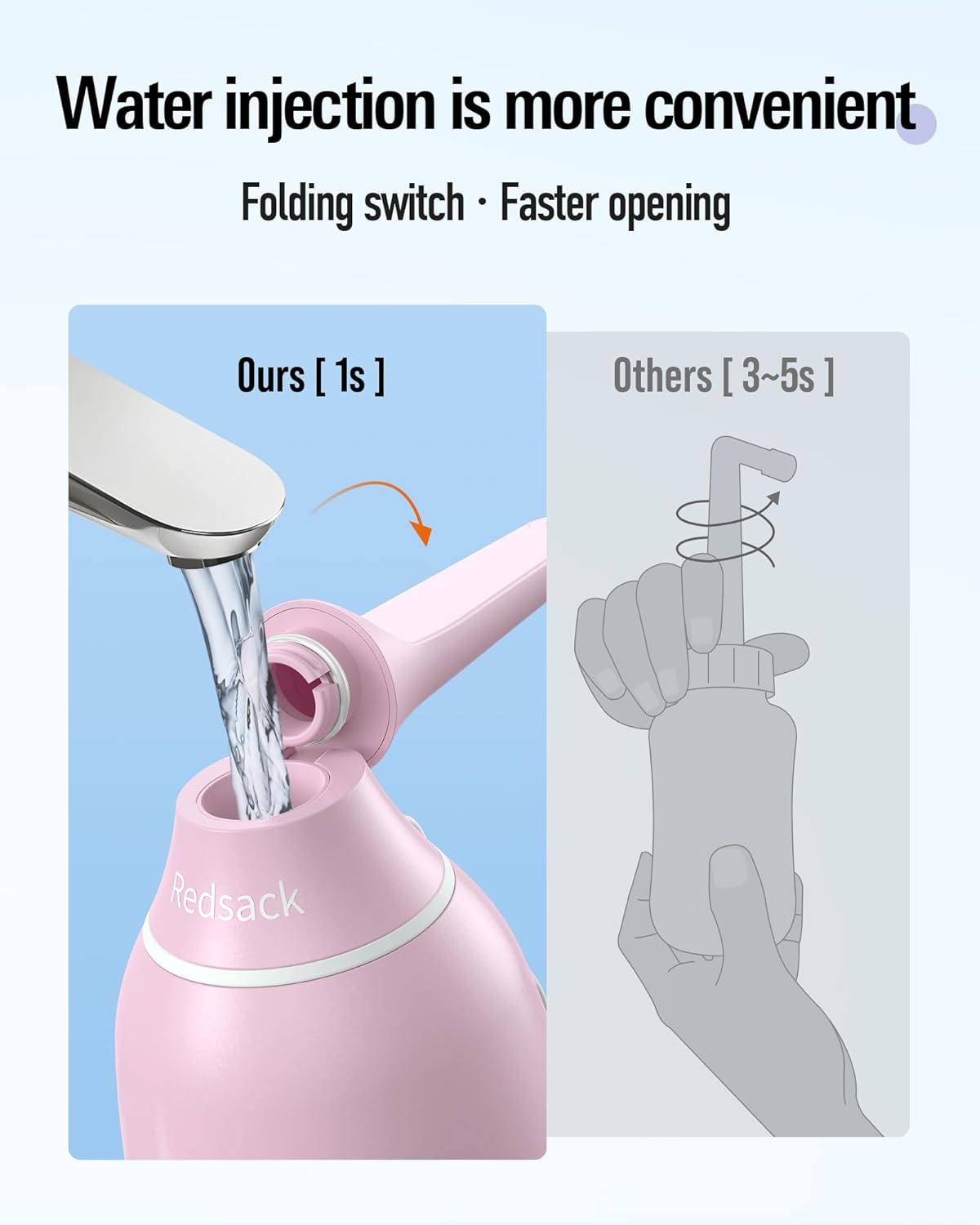 Portable Handheld Bidet Sprayer for Toilet - Unisex High-Pressure Personal Hygiene Bottle, 400ml/13.5oz Large Capacity with Quick-Fill, Collapsible & BPA-Free, Includes Wall Hook (Pink)