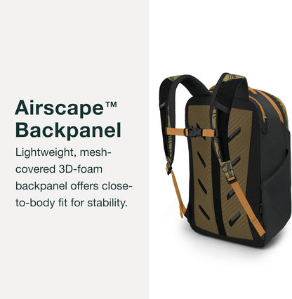 Osprey Proxima 30L Campus Laptop Backpack - Organized Everyday Pack with Tech Storage, Water Bottle Pockets, and Comfortable Carry - Perfect for School, Commute, and Travel, Kazuma Print/Toffee Orange