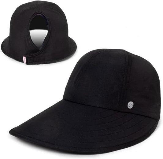 Ponyflo Sunblocker Wide Brim Hat - Oprah Awards Best Sun Hat - UV 50 Protection - Ponytail Sunhat for Women