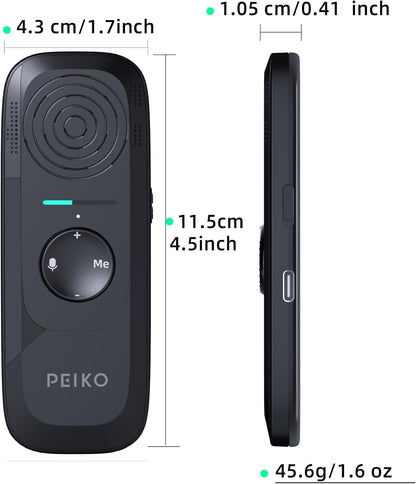 Peiko 136 Language Translation Device, Two-Way Real-time AI Voice Instant Online Translator, Mini Tech Gadget, Offline Translation, Learning Travel and Business Communication
