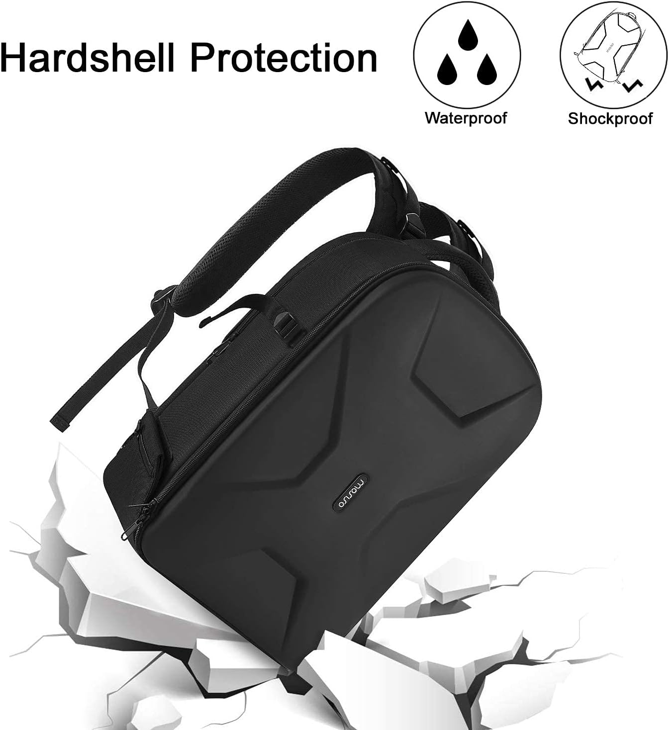 MOSISO Camera Backpack, DSLR/SLR/Mirrorless Photography Camera Bag 15-16 inch Waterproof Hardshell Case with Tripod Holder&Laptop Compartment Compatible with Canon/Nikon/Sony, Black