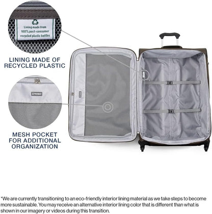 Travelpro Maxlite 5 Softside Expandable Checked Luggage with Spinner Wheels, Lightweight, 29-Inch — Mocha