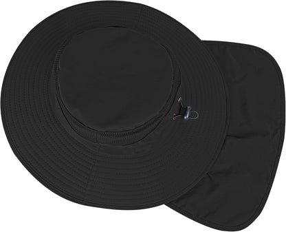 Sun Hats for Men Women Fishing Hat UPF 50+ Breathable Wide Brim Bucket Hats Summer UV Protection Safari Hat with Neck Flap