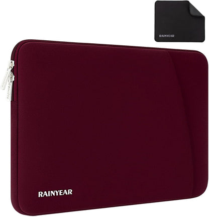 RAINYEAR Laptop Sleeve Case with Front Pocket, 15.6 Inch Protective Portable Case with Front Pocket, Briefcase Laptop Carrying Bag Cover Compatible for HP, Dell, Asus, Lenovo, Notebook, Red