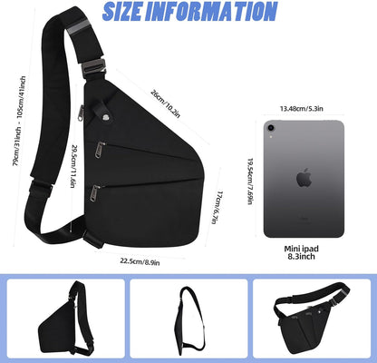 Anti Theft Crossbody Bag,Anti Theft Travel Bag for Women Men,Sling Crossbody Bag for Travel, Sport, Work