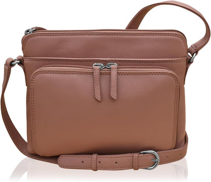 ili New York Genuine Leather Crossbody Bags for Women - Premium RFID Blocking Shoulder Bag Organizer with Adjustable Strap