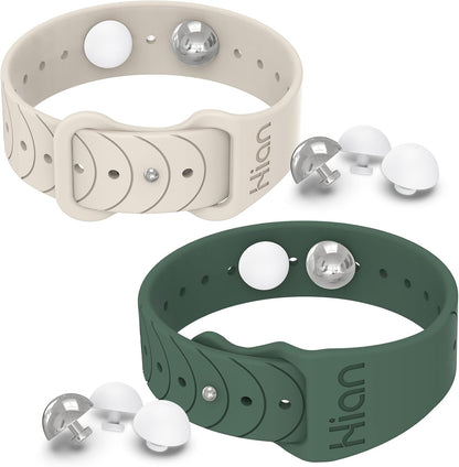 Motion Sickness Bands Anti Nausea Acupressure Wristband Sea Sickness Wristbands Nausea Bands Natural Relief Motion & Morning Sickness（Pine Green+Starlight）