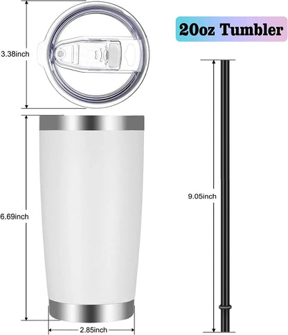 VEGOND 20oz Tumbler with Lid and Straw Stainless Steel Tumbler Cup Bulk Vacuum Insulated Double Wall Travel Coffee Mug Powder Coated Coffee Cup(Mix 12 Pack)