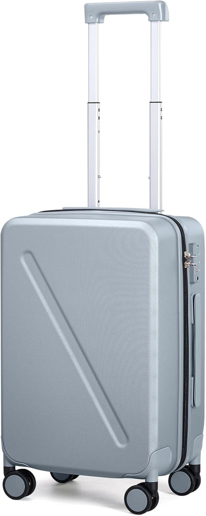 MILADA Carry On Luggage 22x14x9 Airline Approved With Wheels 20 inch Carry On Bag Hard Case Luggage TSA Approved Carry On Suitcase Rolling Luggage For Women Men, Grey