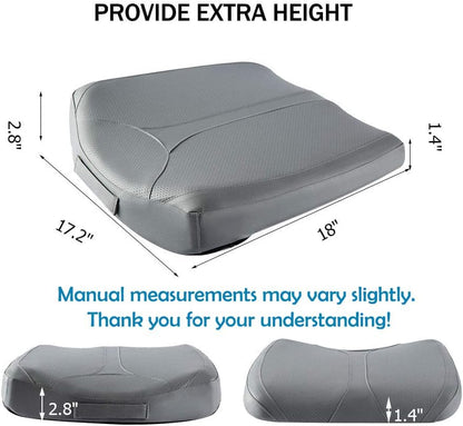 Leather Car Memory Foam Heightening Seat Cushion for Short People Driving, Hip(Coccyx/Tailbone) and Lower Back Pain Relief, Adult Booster Seat for Car, Truck,SUV,Office Chair,Wheelchair.