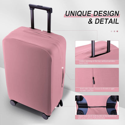 Travel Luggage Cover - Scratch-Resistant Fit 19-31 Inch, Pink (S(19-21 inch))