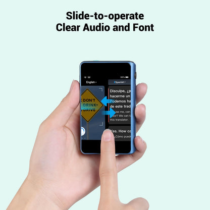 Timekettle, Fluentalk T1 Mini Translator Device No WiFi Needed, Built in 1-Year Global Mobile Data, Supports 40 Languages and Photo Translation, Instant Language Translator for Travelling Blue