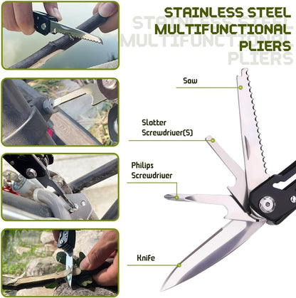 14 in 1 Multitool Pliers Gives One Whistle as a Gift, Professional Pocket Pliers from Wife Daughter to Father Boyfriend Husband on Christmas, Birthday, Valentine's, Father's Day - Samest