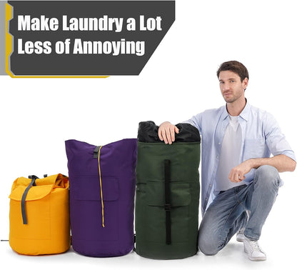 College Laundry Bag Extra Large Heavy Duty, Purple 115L Laundry Backpack Bag, Dorm Laundry Bag with Straps, Large Laundry Bags, Clothes Hamper Bag for College, Travel, Camp, Apartment, Laundromat