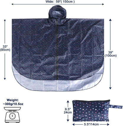 ANYOO Waterproof Rain Poncho Lightweight Reusable Hiking Hooded Coat Jacket for Outdoor Activities