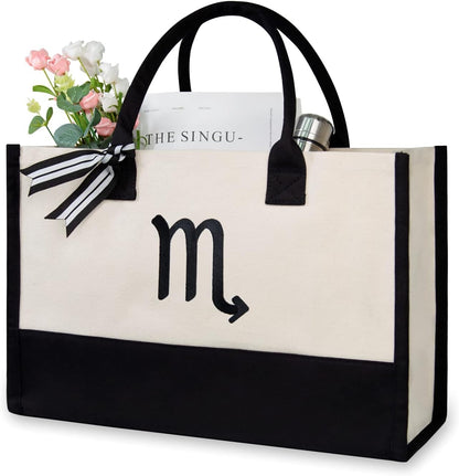 TOPDesign Embroidery Constellation Canvas Bag for Women (Scorpio)