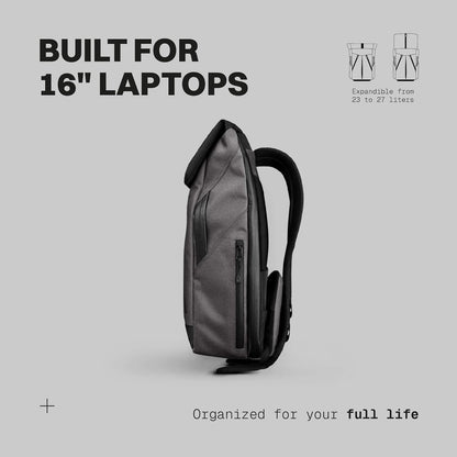 The Frenchie Co. - Super Light Ballistic Speed Backpack - Expandable Lightweight Carry-On - Anti-theft Magnetic Closure for Rapid Access - Self-adjusting Straps and Water-resistant Ballistic Nylon
