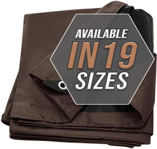 Large Waterproof Tarp - Heavy Duty 10 Mil Thick Poly Tarpaulin Ideal for Canopy Tents, Boats, RV or Pool Covers - Multipurpose Protective Tarps with Grommets for Indoor and Outdoor Use | 24' x 50'