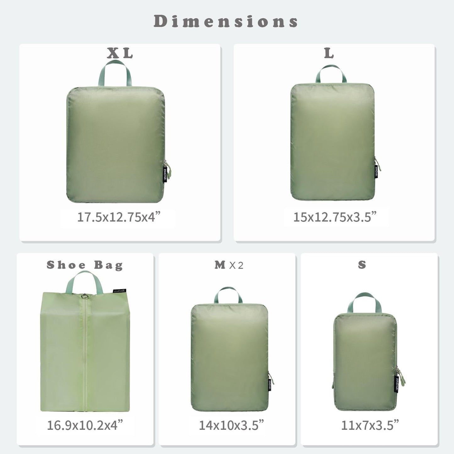 BAGAIL 6 Set Ultralight Compression Packing Cubes Packing Organizer for Travel Accessories Luggage Suitcase Backpack