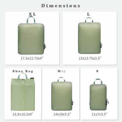 BAGAIL 6 Set Ultralight Compression Packing Cubes Packing Organizer for Travel Accessories Luggage Suitcase Backpack