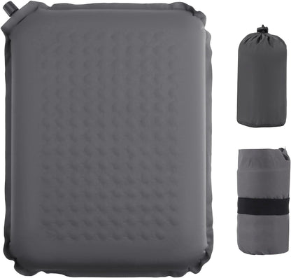 Self-Inflating Airplane Seat Cushion for Long Flights – Portable Travel Cushion Airplane Seat - Memory Foam Travel Seat Cushion Providing Pressure Relief and Premium Comfort (Grey)