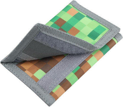 NEICY RFID Blocking Canvas Wallet for Men and Women - Camo Trifold Outdoor Sports Wallets with Magic Sticker for Teen Kids (Chequer)