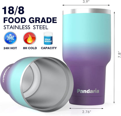 30 oz insulated tumbler with lid and straw, Reusable Spill Proof & Leak Proof Tumbler for Hot and Cold Beverages, Ideal for Iced coffee, Smoothies & Water (Sea)