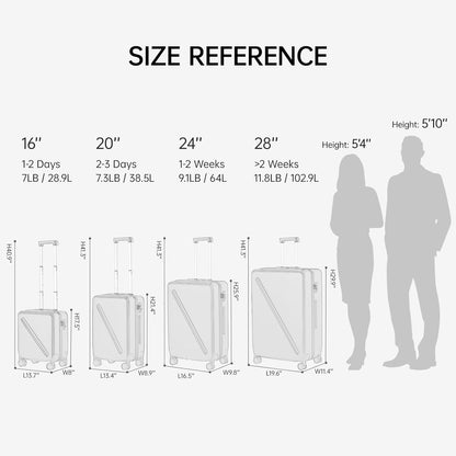 MILADA Carry On Luggage 22x14x9 Airline Approved With Wheels 20 inch Carry On Bag Hard Case Luggage TSA Approved Carry On Suitcase Rolling Luggage For Women Men, Grey