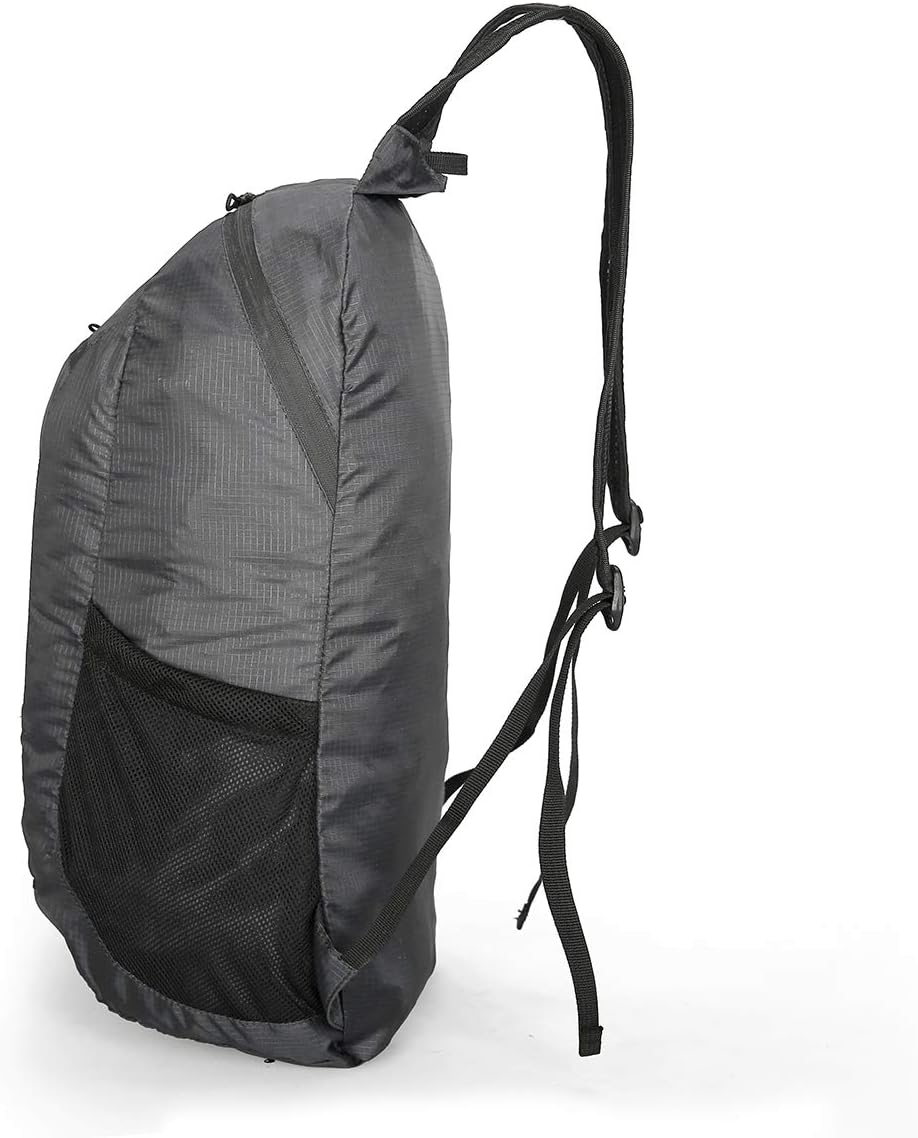 Small Foldable Hiking Daypack Packble Skin Casual Backpack Camping Cycling Travel Outdoor Day Bags Useful (Black)