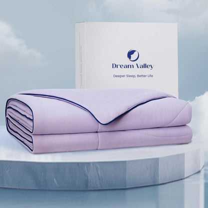 Dream Valley® Outlast® Deepsleep Cooling Comforter, King Size, NASA-Grade Space Technology Cooling Blanket for Hot Sleepers Night Sweats, Q-Max > 0.45 Aerocool™ Breathable, Lavender Fog, 106"x90"