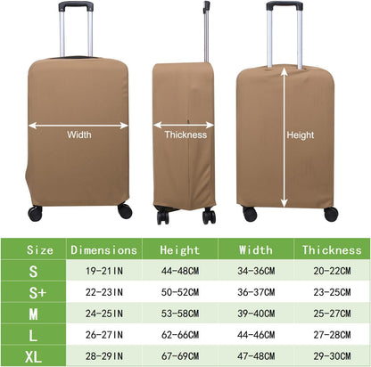 PATIKIL Luggage Cover, Suitcases Covers Elastic Carry on Cover Protector Washable Scratch-Resistant Fits 19-21 Inch Luggage for Travel Business Trips, Khaki
