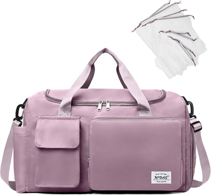 NPBAG Women Travel Duffel, Multi Functional Large Expandable Weekender Carry-on Tote, Gym Workout Overnight Bag, Mommy Hospital Bag for Labor and Delivery