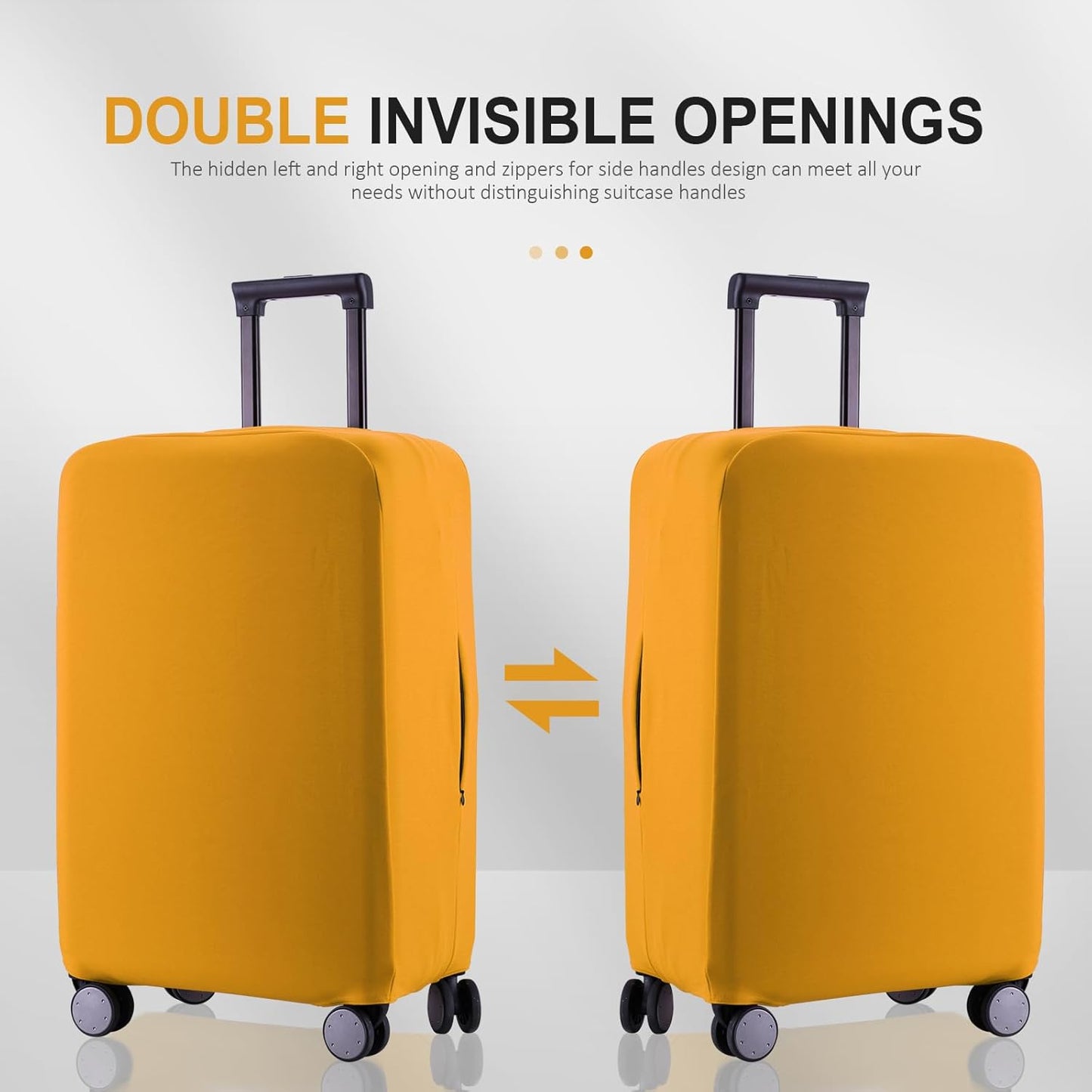 Travel Luggage Cover Suitcase Protector Scratch-Resistant Fit 19-31 Inch Suitcase, Not Included Suitcase (Yellow, SX(22-23 inch))