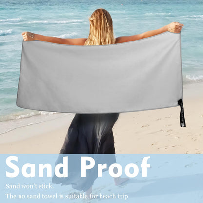 Microfiber Travel Towel, Soft Lightweight Quick Dry Towel, Super Absorbent Compact Travel & Sports & Beach Towels for Camping, Backpack, Gym, Swimming, Yoga, Hiking (M:20"×40" -Gray)