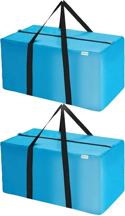 Extra Large Moving Bag Heavy Duty Space Saver Storage bag for Clothing Packing Blue Bag for moving Vaccine Sealed Blue Storage bags (2 Pack Moving Bags)