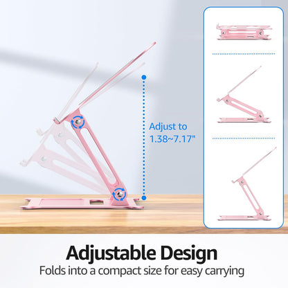 Urmust Laptop Stand for Desk Aluminum Computer Stand Riser Holder for Laptop Compatible with MacBook Air Pro, Dell, HP, Lenovo Samsung, Alienware All Laptops 11-15.6"(Black)